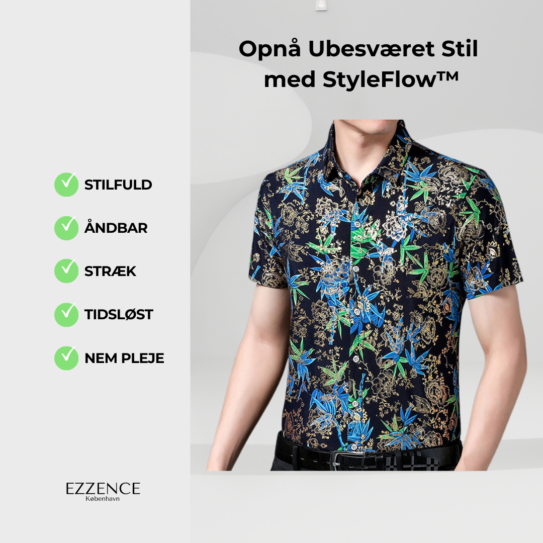 StyleFlow™ - Trendy, Åndbar, Kortærmet Skjorte