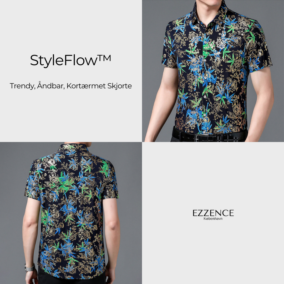 StyleFlow™ - Trendy, Åndbar, Kortærmet Skjorte