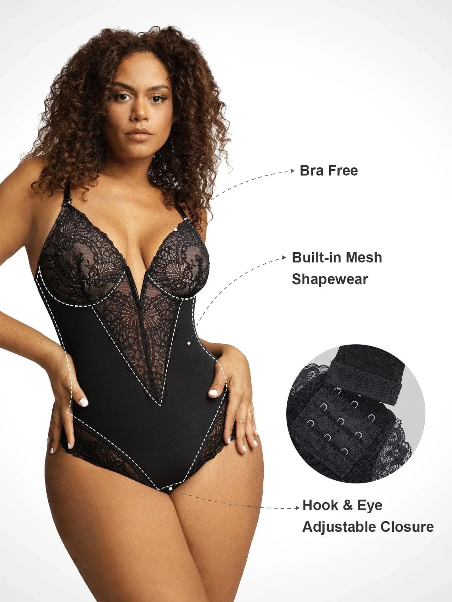 Sarah | SHAPEWEAR BODYSUIT MED DYB V-HALS