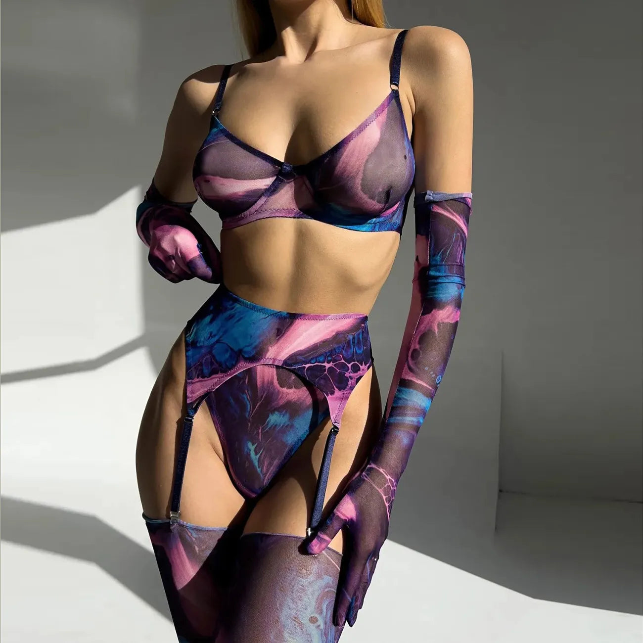Serena | 5-delt Tie Dye Lingeri Sæt