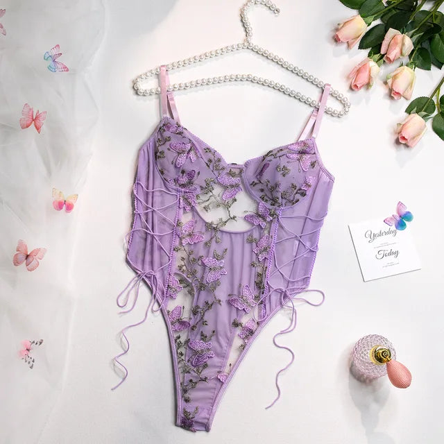 Selene | Broderet sommerfugle-bodysuit