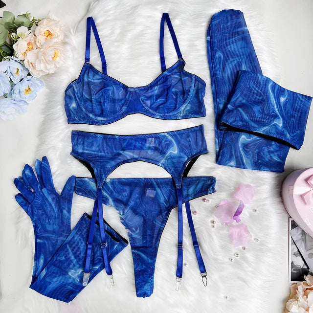 Serena | 5-delt Tie Dye Lingeri Sæt