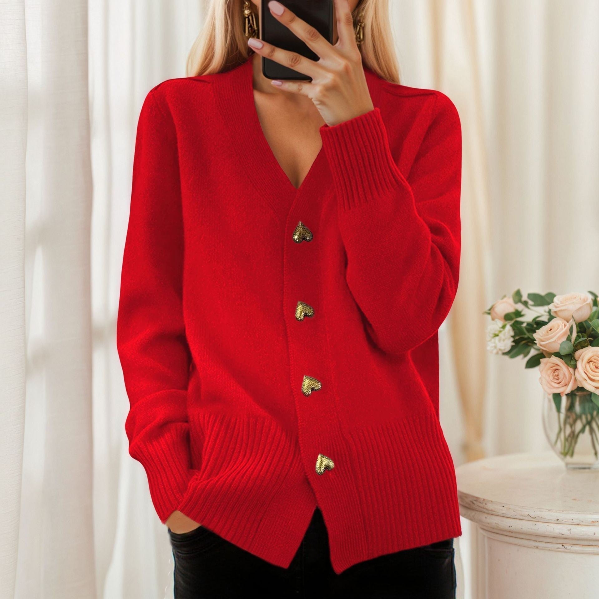Nikoline™ | Elegant Cardigan med Hjerteknapper