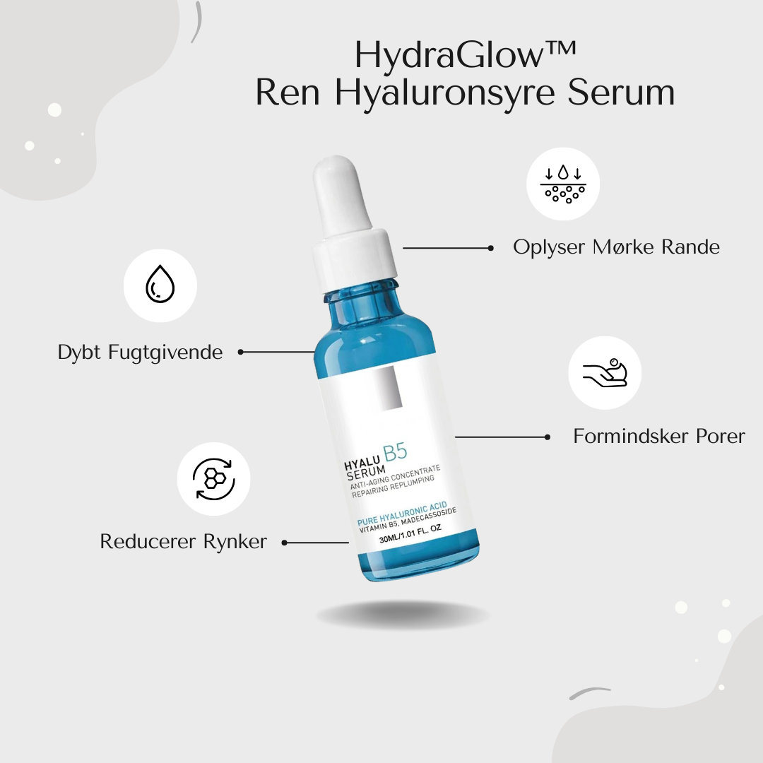 HydraGlow™ - Ren Hyaluronsyre Serum | Anti-Rynke, Fugtgivende & Hudoplysende